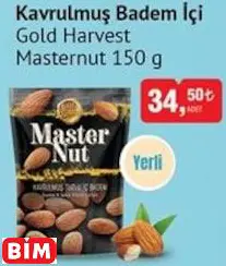 GOLD HARVEST MASTERNUT KAVRULMUŞ BADEM İÇİ